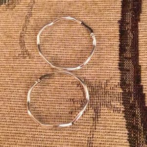 Hoop earrings silver plated vintage round traditional look💋